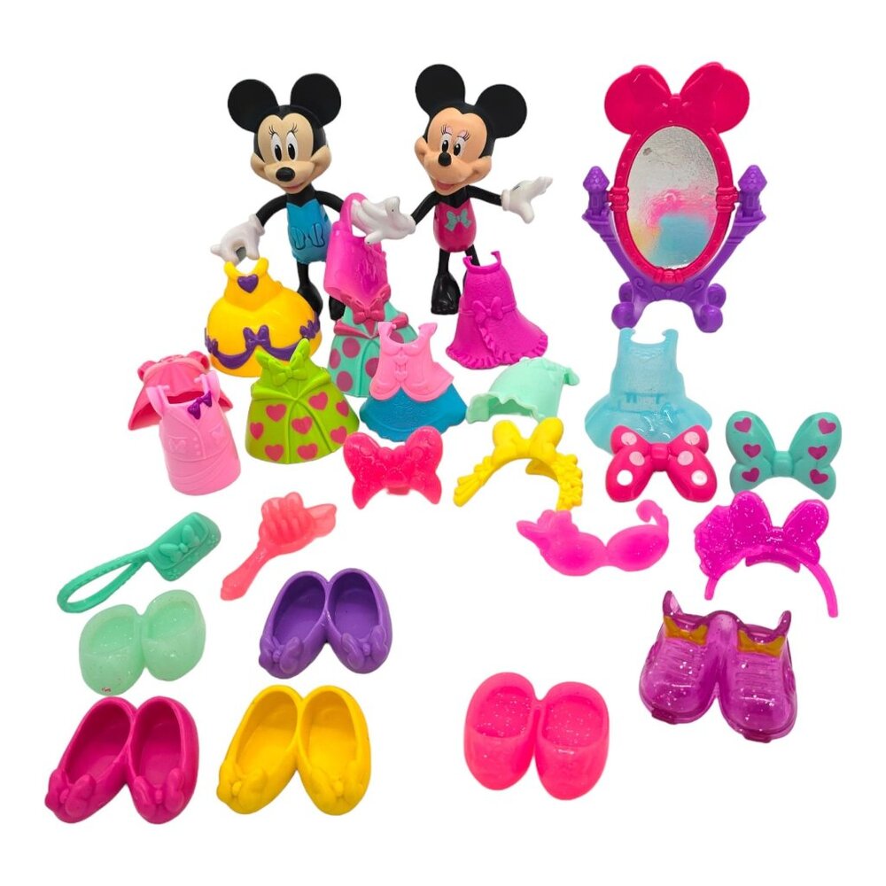 Mattel Minnie Mouse Doll Snap N Style‎ Posable Dress Up Bow-tique Play Set of 27
